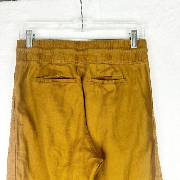 Athleta Cabo Linen Jogger Size 2 Mustard Vacation Beach Lightweight Athleisure - Picture 5 of 7